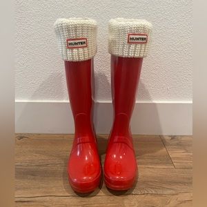 Hunter Rain boots in military red